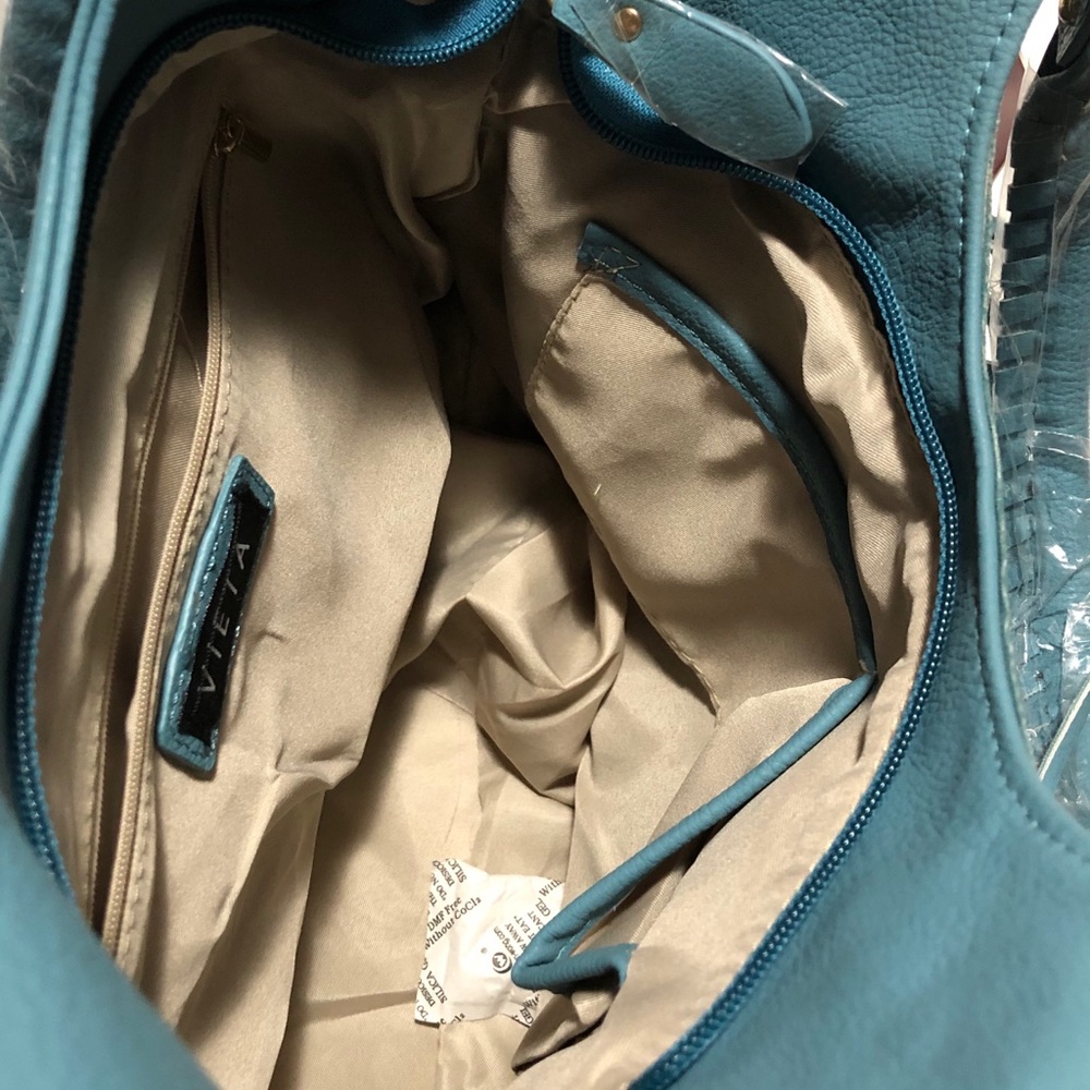 💙Sasha Vieta Aqua Vegan Leather Fringe Bag - Picture 11 of 16